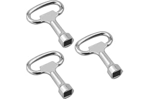 DGUSO 3 Pièces Clés Carrées,Clé du Compteur de Gaz 8mm Clé de Chauffage Acier Inoxydable Clé Carre Pour Compteurs Électriques, Ascenseurs, Compteurs d'eau et Armoires Électriques (Argentée)