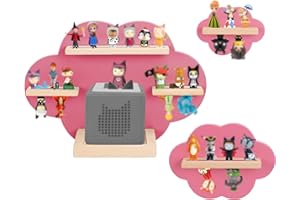OPERMAXER Tonie Shelf Cloud for 30-35 Figures, Set of 3 Tonies Shelves for Toniebox & Tonies Audio Figures, Boys and Girls | Perfect Tonie Storage in the Children's Room (Pink)