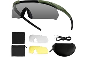 Feyachi Occhiali da tiro con 3 lenti intercambiabili, protezione per gli occhi antiurto regolabile