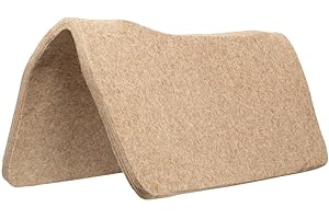 Weaver Equine 30" x 30" Contoured Wool Blend Felt Horse Saddle Pad Liner, Shock Absorbing Western Saddle Pad Protection, Durable Equine Supplies, Tan
