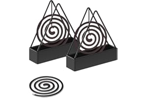 Kotkiddy 2 supporti a spirale per zanzare, porta bobine per zanzare, triangolare, per la casa, l'esterno, il campeggio (nero)