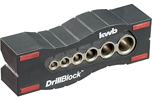 kwb 757900 Borrblock, Svart, 4-12 mm | Exakta borrhål för ytor, runda material och kanter - grepppunkter ingår