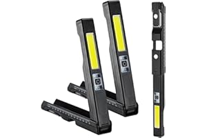 HOSPAOP Werkstattlampe LED Akku Arbeitsleuchte USB Aufladbar mit Magnet Haken und Herrscher, Taschenlampe Werkstatt Handlampe COB Arbeitslampe für Werkstatt Auto KFZ Camping, Geschenke für Männer, 2 Stück