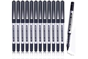 ‎ARIEL-GXR Tintenroller Stifte, 12 Stück Gelstifte Schwarz, 0,5mm Flüssigtinte Rollerball Stift, Schnelltrocknend Gelschreiber Glatter Kugelschreiber für Journaling, Schreiben, Notieren & Skizzieren