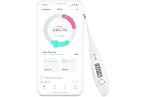Ovy® Basalthermometer mit EU-zertifizierter Ovy App zur hormonfreien Verhütung und bei Kinderwunsch | Eisprung-Messgerät zur Berechnung fruchtbarer Tage