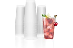 Metionga Lot de 50 Gobelets Réutilisables 48cl, Polypropylène Incassable Gobelet, Compatible Lavage au Lave-vaisselle, Couleur Givrée