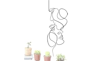 JOMEWORY Decorazione Del Viso Coppia Minimalista, Arte Della Parete Minimalista Astratto Uomo Donna In Metallo | Astratto Uomo Donna Metallo Disegno A Tratto Wall Art Decor Una Linea Donna Home Wall Art Decor