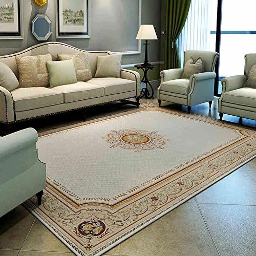 LMX European carpet living room / coffee table / bedroom / carpet wear-resistant rectangular fabric carpet can be machine wash shop (120 * 180cm)