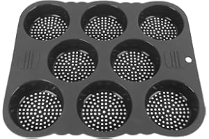 GENERIC Silikonowa Forma do Bułek Hamburgerowych, 8-siatkowa Patelnia do Bagietek z łatwym Uwalnianiem, Francuska Forma do Pieczenia Chleba w Domu, 11,7x10,0x1,2
