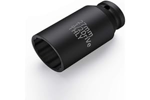 THLY 27mm Socket 1/2 Drive, 1/2 Inch Impact Metric 12-Point Deep Axle Nut Socket Set, CR-MO for Easy Removal of Axle Shaft Nuts (27MM)