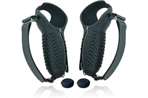HMHAMA Funda de agarre para controlador táctil VR compatible con PICO4, funda protectora de silicona con correa ajustable para nudillos y tapa basculante