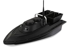 SHZICMY Barco alimentador Inteligente RC, Barco cebador con Echolot y Distancia GPS con Cruise con batería de 5200 mAh, 2 Compartimentos Independientes para Cebo, luz Nocturna