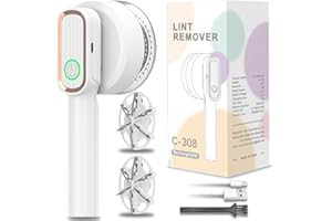 GBARAN Lint Remover, Fabric Shaver Electric Bobble Remover for Clothes, USB Charging Fluff Remover Sweater Shaver with 2 Replacement Heads for Clothes Fabric