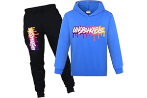 YUANZLN Boys Tracksuit Hoodie Sweatshirt and Pants YOUTUBE Cartoon Letter Kids Clothes Sets for 1-13 Years