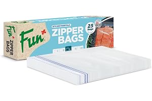Fun® Zipper Bags 27x28cm, Clear, Large - Leak-Proof & Airtight Seal Food & Household Storage Solution (Pack of 25)