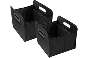 4BUSINESS 2 Stück Faltbare Kofferraumtasche schwarz hohe Tragkraft Polyester Klappbox Flexbox