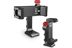 VICHSAMWY Metall Stativhalterung 3 kalte Schuhe & Arca Port, 360° Smartphone Stativ Adapter für iPhone Samsung Handy Stand Halterung für Desktop Stativ Video Live Streaming Vlogging Rig