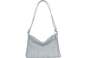 VIDSTW Strass Brillants Pochettes et Clutches Femme, Grande Capacité Pochette, Réglable Sacoche Femme Bandoulière, Applicable à Pochette Ceremonie Mariage, sac de Banquet, Pochette de Fête