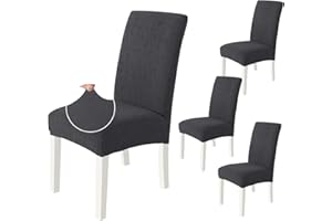 Ystyle Fundas Sillas De Comedor Pack 4, Fundas Sillas Universal Ajustables, Funda para Sillas Elástica, Cubre Funda Protectora Sillas Lavables, Funda Protectora Sillas, Gris Oscuro