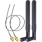 Bingfu WiFi Antenna Aerial 2.4GHz 5GHz 5.8GHz 8dBi RP-SMA Male Antenna & 25cm U.FL IPX IPEX MHF4 to RP-SMA Female Extension C