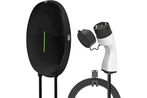 Teskee Cargador EV Tipo 2 Wallbox Home Smart EV Estación de Carga para Todos los vehículos eléctricos y Autos híbridos enchufables Uso en Exteriores e Interiores Máx 11kW 16A 6 Metros Trifásico