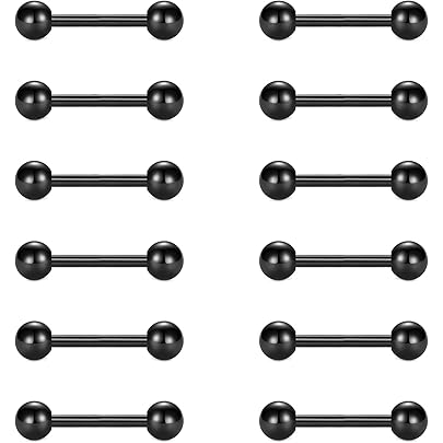 36 Piercing Lingua Flessibili 14G - Acciaio Inossidabile Con Palline Colorate