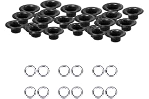 Trimming Shop 4mm Eyelets with Washers Durable Iron Grommets for Clothing Decoration, DIY Projects, Leathercraft, Scrapbooking, Shoes, Bags (Black)