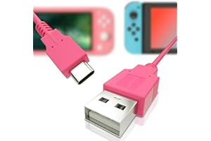 HEATFUN Switch USB-C Charger Cable – Fast Charging Cord for Switch OLED, Switch Lite, Dock, Controller – 4.92ft Durable Pink Cable for Travel, Car, Home Use