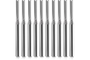 HOZLY Fresa de Vástago CNC - 2 Flautas, Recta, 3,175 mm , Eje 2 mm, Diámetro Corte 12 mm, Longitud Corte CNC Para Placa