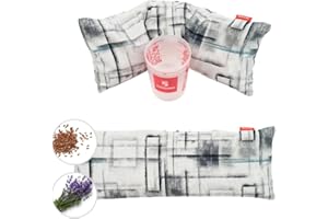 SAKOLINO - Cuscino Termico di Semi di Lino con Lavanda per Microonde - Allevia Dolori Cervicali, Mestruali, Muscolari e Sportivi - Sacco Caldo e Freddo Riutilizzabile - Naturale (Bianco Marmorizzato)