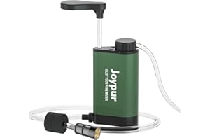 Joypur Filtre à eau Survie en plein air - Filtre à eau potable en métal avec une capacité de filtration de 6000 L Purificateur d'eau portable pour le camping la randonnée l'urgence etc. (Vert armée)