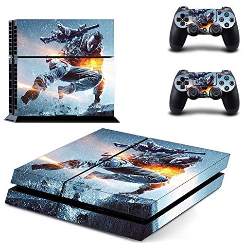 Preisvergleich Produktbild Playstation 4 + 2 Controller Aufkleber Schutzfolie Set - Battlefield / PS4
