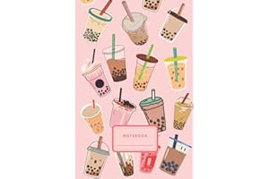Boba Tea Notebook: Bubble Tea Journal Diary | Boba Milk Tea Notebook | Cute Japanese Chinese Stationery | A5 6x9” | 120 College Ruled Lined Pages