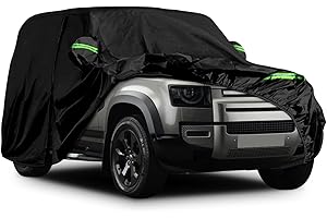 JUDANNA Waterproof Car Cover Intended for Land Rover Defender 90 2020-2024, All Weather Outdoor Car Covers Full Car Cover with Zipper Door & Windproof Bands for Sun Rain Dust Protection