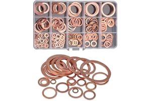 FEEIMOL 178 Pezzi Rondella di Rame, Rondella Guarnizione Assortimento Kit Rondelle Piatte Rondelle di Tenuta Set M5 M6 M8 M10 M12 M14 M16 M18 M20 M22 M24