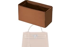 XYJG Jedwabny organizer do torby, wkładka pasuje do Hermes Kelly Pochette/Mini/20/25/28/32/35/40, luksusowy organizer do torebki i wkładka kształtująca torbę (KL32, złoty)