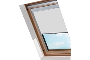 SWANEW Estor Enrollable, Cortina Opaca para Ventana de Techo, 100% Opaca, con Función de Aislamiento Térmico, Gris F04 (49.3x74.0cm)