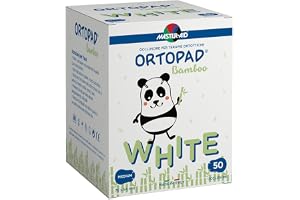MASTER AID Ortopad White Medium ögonplåster för barn – ögonlocksplåster för behandling av lat öga och strabismus – 1 förpackning med 50 stycken – 7,6 x 5,4 cm