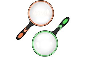 LDUDU lente ingrandimento 100mm 10x lente di ingrandimento per lettura 2 lenti d'ingrandimento con impugnatura in gomma morbida e antiscivolo, specchio d'ingrandimento infrangibile per lettura