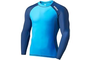SURFEASY Rashguard Uomo Manica Lunga Protezione solare Rash Vest Men, Rash Guard Shirt Per Surf Nuoto Pesca Escursioni