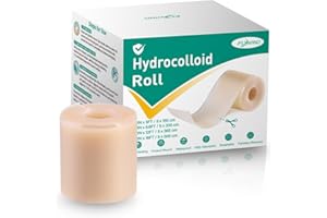FLYWIND Hydrocolloid Roll 5cmx150cm, Hydrocolloid Roll, Pansement Hydrocolloïde Adhésif Imperméable pour Soins des Plaies, Rouleau Pansement Hydrocolloïde Cicatrisant Ampoule Respirante Découpable