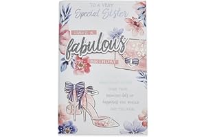 SCHONE PRODUCTS (UK) Traditional Birthday Card for Sister – Size 24cm x 16cm –Eco Friendly – Received with LOVE (Shoes & Bags)