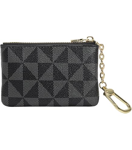 Lot De 2 Mini Porte-Monnaie PU - Compact, Léger, Fermeture Éclair - Parfait Pour Cartes, Pièces, Clés Et Rouge à Lèvres (Noir Et Rose) - 9