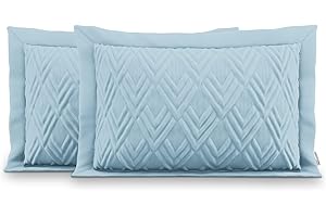 ‎AMELIAHOME AmeliaHome 2 poszewki na poduszki, dwustronne, pikowanie ultrasoniczne, 50 x 70 cm, Ophelia, jasnoniebieskie