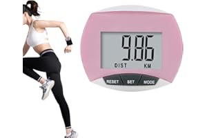 BISIENYA Pedometer,with Safety Non-slip Buckle Clip Step Counter,Mini Step Counter for Walking,Error Correction Step Tracker in Real Time,for Seniors Men Women and Children (Pink)