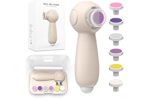 GLOSKIN Lima de Uñas Eléctrica, Set Lima Electrica Uñas Bebe con 6 Cabezales Abrasivos, Cortauñas y Lima 2 en 1, Iluminación LED, Set de Cuidado de Uñas para Bebés, Niños Pequeños y Adultos, Blanco Cálido