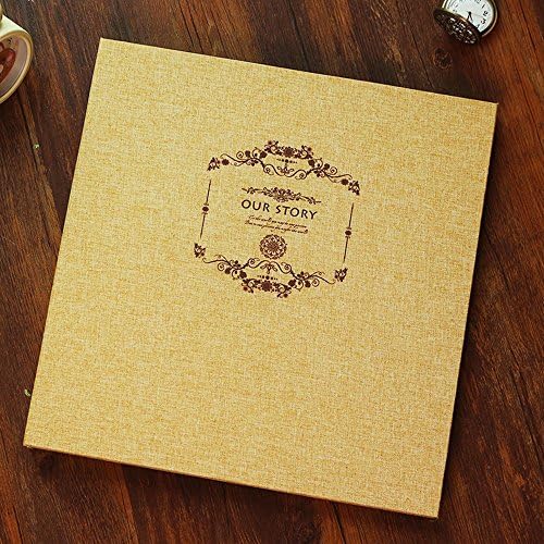 ToiMRetro Linen Photo Album DIY Scrapbook Anniversary Scrapbooking Album,Vintage Photo Album, Autograph Book, Wedding Album. (Our Story)
