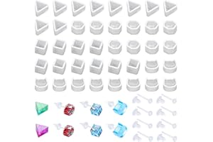 Xihuimay Lot de 40 moules en résine de silicone pour bijoux et boucles d'oreilles - Moule transparent en résine époxy - Pour fabrication de bijoux
