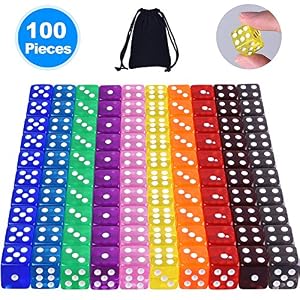 AUSTOR 100 Piezas Dados 6 Caras Juegos de Dados, 10 Colores