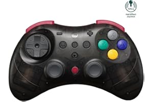 AKNES GuliKit Elves 2 Pro Wireless Controller für Switch/Switch 2, Windows, iOS, Android - Hall Effekt Joysticks, 1000Hz Polling Rate, Switch1/2 Wake-Up, 3 Rumble Modes,Gyro Aiming-Transparent Schwarz